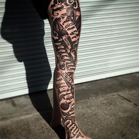 alphabet tattoo guy|Owen Grays Alphabet Leg